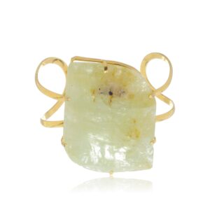 BRACELETE DE  PEDRA NATURAL CORA ÀGUA MARINHA BANHADO À OURO 18K