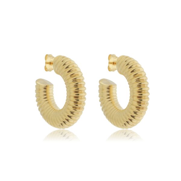 BRINCO ARGOLA SANFONADO BANHADO À OURO 18K