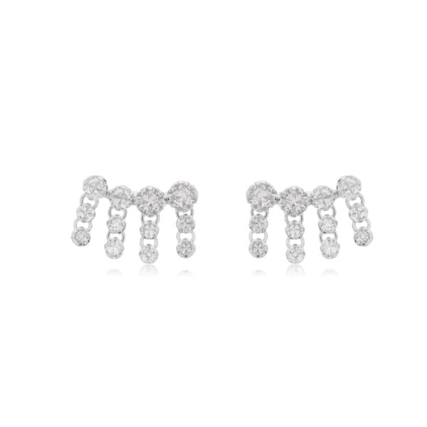 BRINCO EARCUFF DIANA COM ZIRCÔNIA BANHADO À RÓDIO