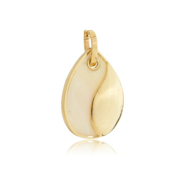 PINGENTE GOTA LUARA MADRE PÉROLA BANHADO À OURO 18K